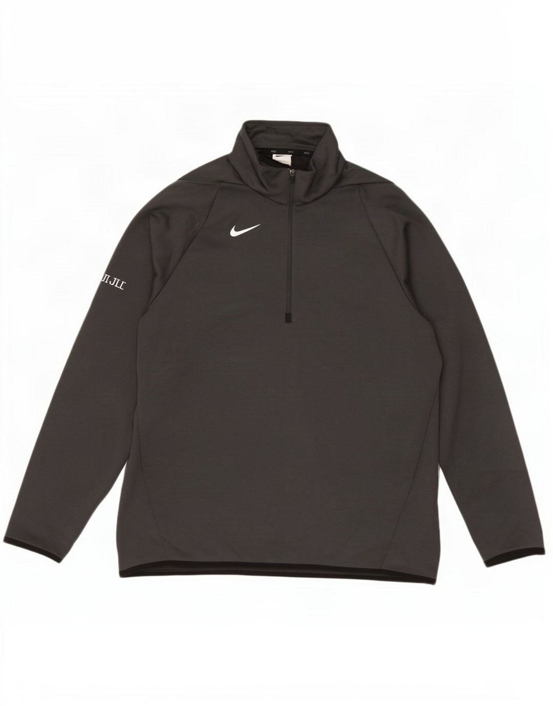 Ανδρική φόρμα πουλόβερ με φερμουάρ Nike Dri Fit Top μεγάλο γκρι πολυεστέρα