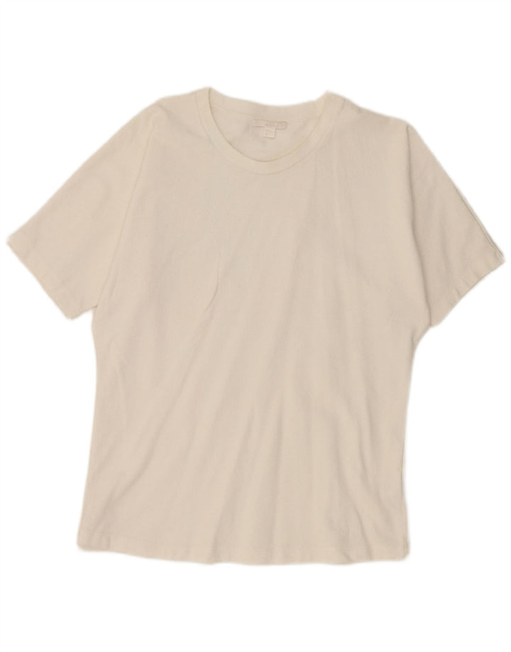 Cos Γυναικείο T-Shirt Top UK 14 Μεσαίο λευκό βαμβακερό