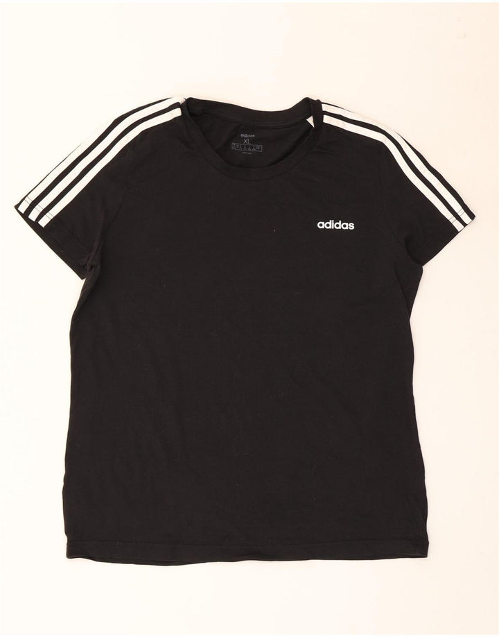 Γυναικείο T-Shirt ADIDAS Top UK 20/22 XL Μαύρο βαμβακερό