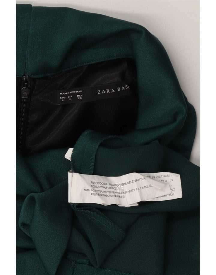 Zara Γυναικείο Αμάνικο Φόρεμα με θήκη UK 10 Small Green Polyester