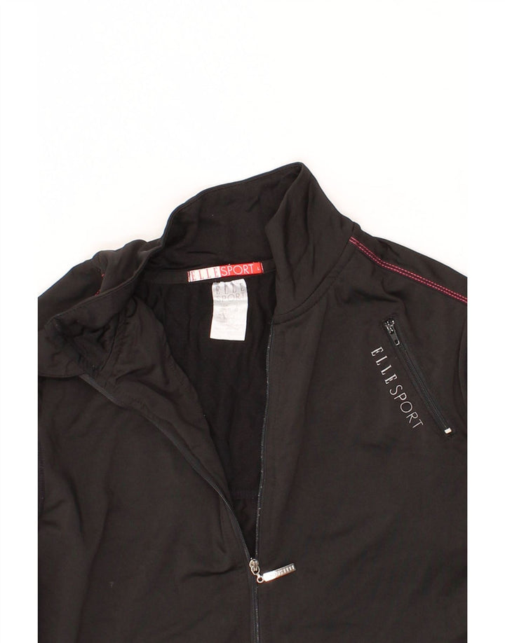 VINTAGE Womens Tracksuit Top Jacket UK 14 Large Black Polyester Vintage Vintage and Second-Hand Vintage from Messina Hembry 