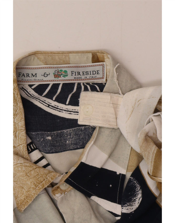 Vintage Ανδρικό κοντομάνικο πουκάμισο Μεγάλο πολύχρωμο συνονθύλευμα βισκόζη