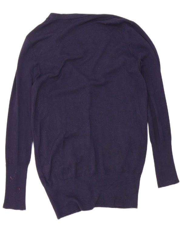 Zara Γυναικεία Ζακέτα UK 16 Large Navy Blue Rayon