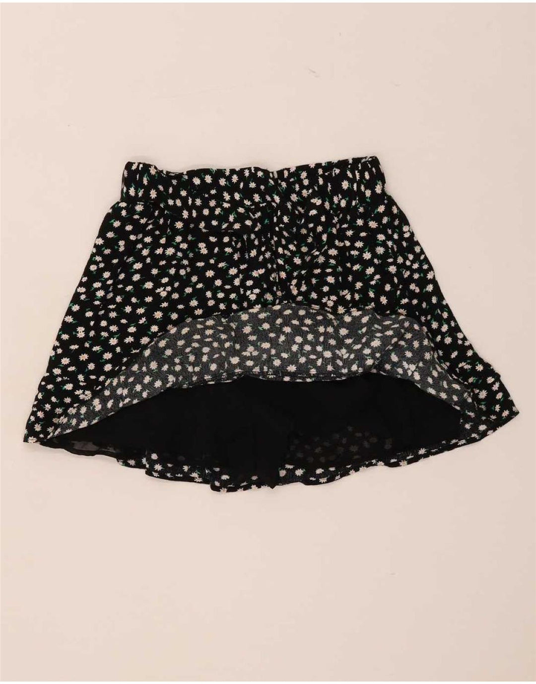 Zara Γυναικείο Skort UK 10 Small Black Floral