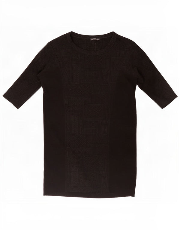 Zara Γυναικείο φόρεμα 3/4 Sleeve Shift UK 10 Small Black Geometric