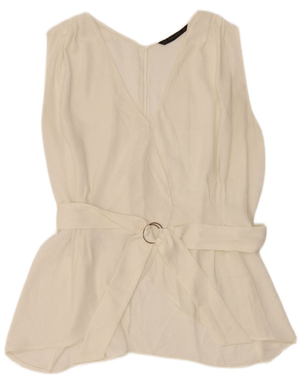 Zara Γυναικεία Αμάνικη Μπλούζα Μπλούζα UK 18 XL Λευκή