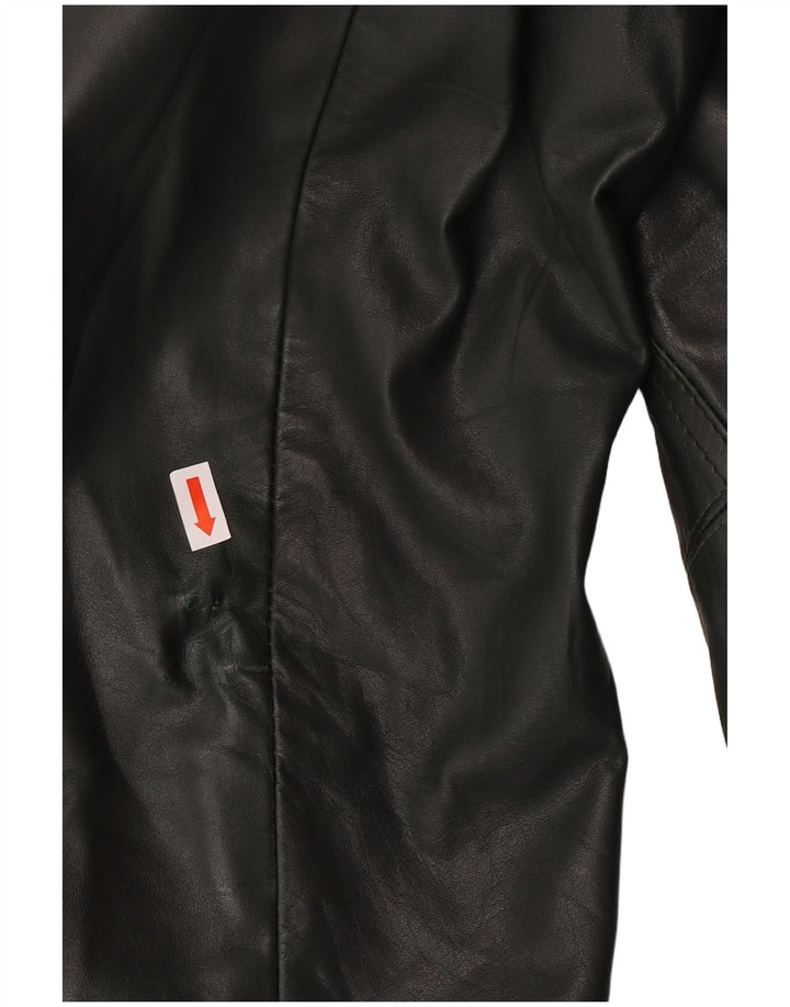 Vintage Γυναικείο Διπλό Δερμάτινο Παλτό UK 18 XL Πράσινο