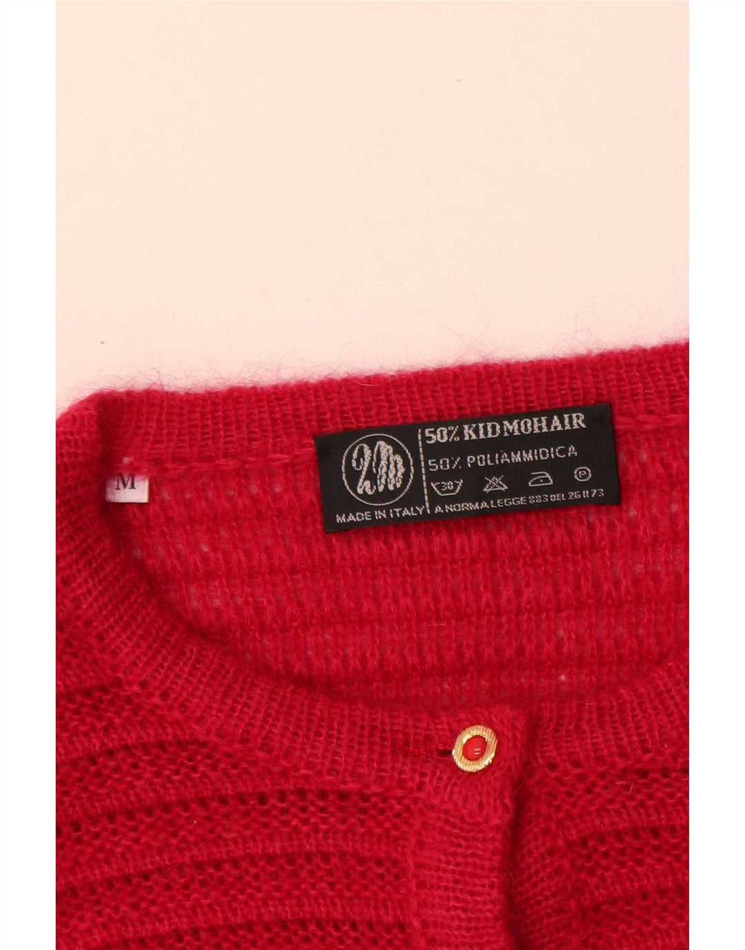 Vintage γυναικείο oversized ζακέτα πουλόβερ UK 14 Medium Pink Mohair