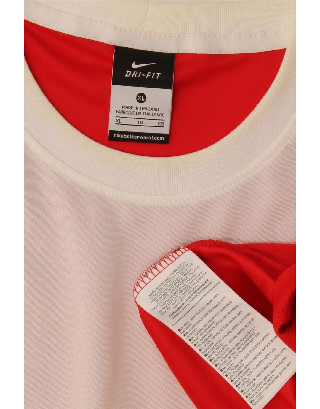 Μακρυμάνικο XL ανδρικό τοπ NIKE Dri Fit, Κόκκινο πολυεστέρας