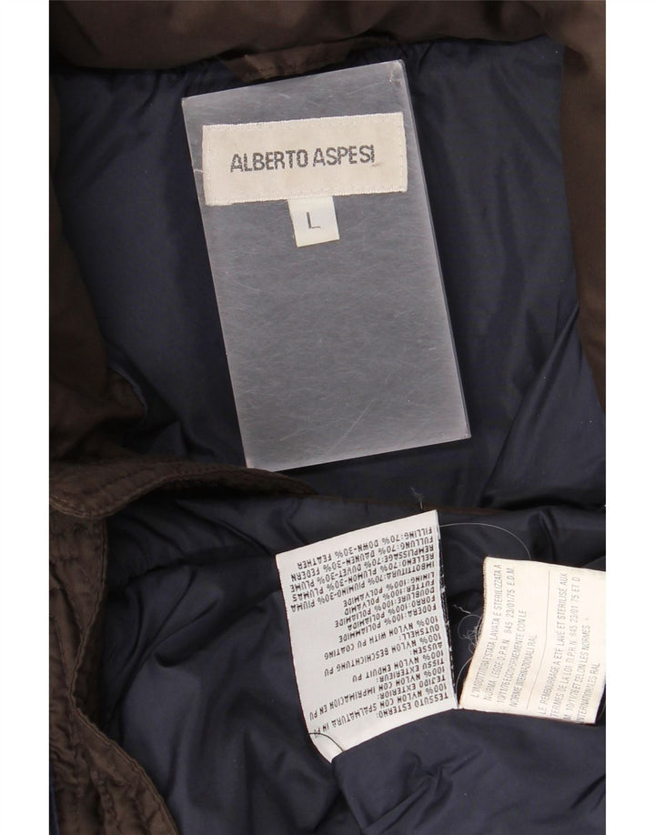 Alberto Aspesi Γυναικείο μπουφάν UK 16 Large Brown Nylon