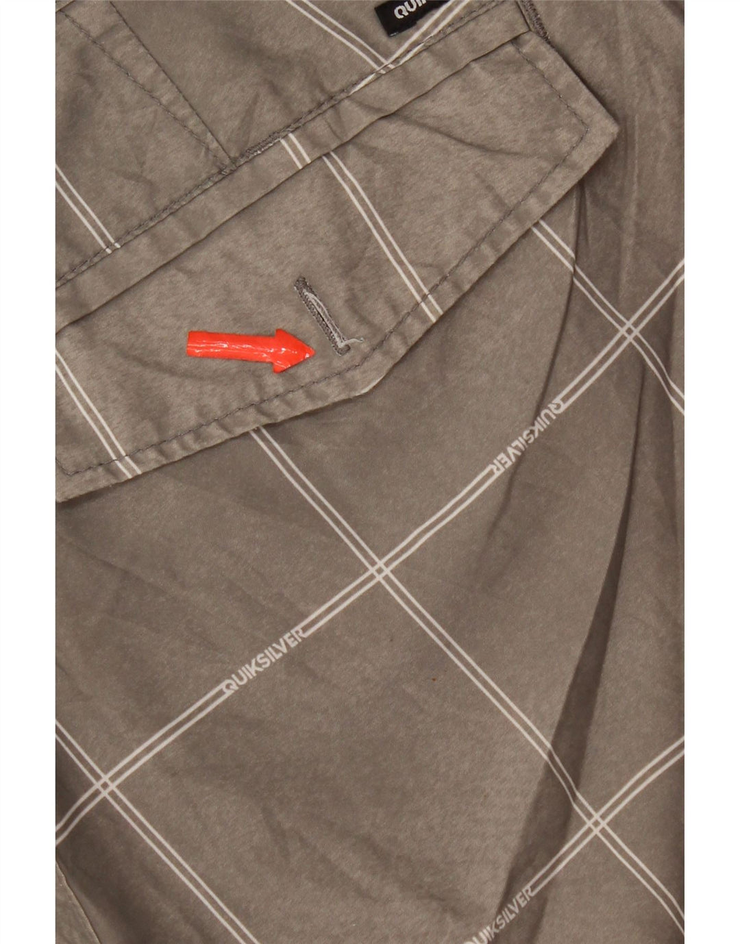 Ανδρικό σορτς Chino Quiksilver W34 Large Grey Check Polyester