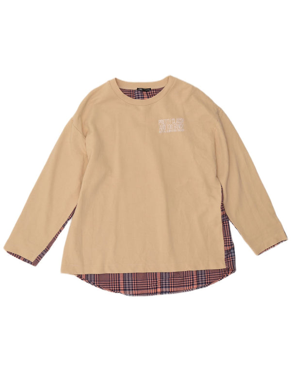 Γυναικείο φούτερ ZARA σε χαλαρή εφαρμογή Jumper UK 14 Medium Beige Colourblock