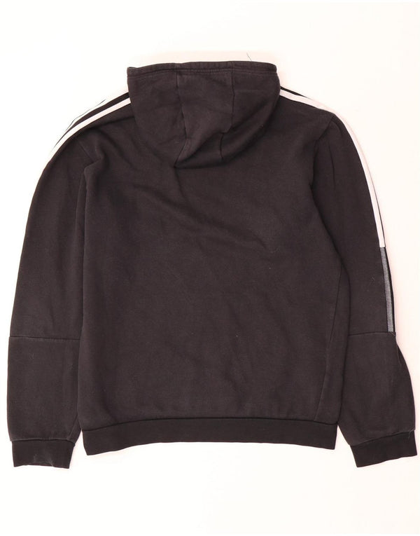 Adidas Γυναικείο Hoodie Jumper UK 16 Large μαύρο βαμβακερό