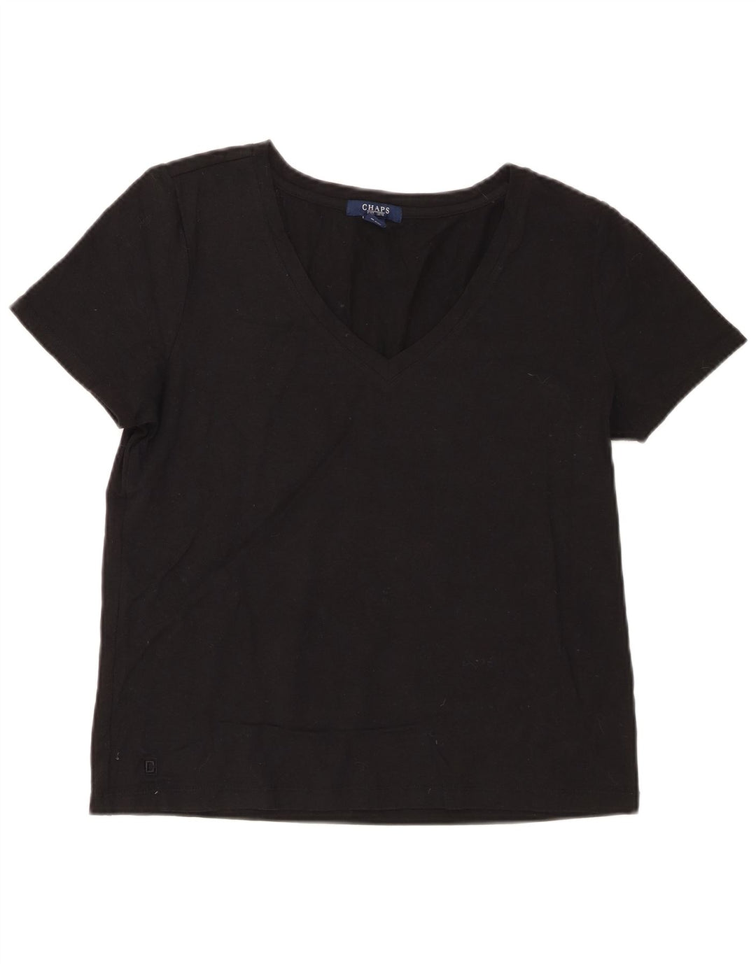 Chaps Γυναικείο T-Shirt Top UK 14 μεγάλο μαύρο βαμβακερό