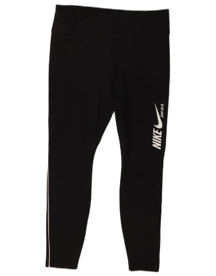 Γυναικεία γραφικά κολάν Nike UK 14 Large Black Polyester