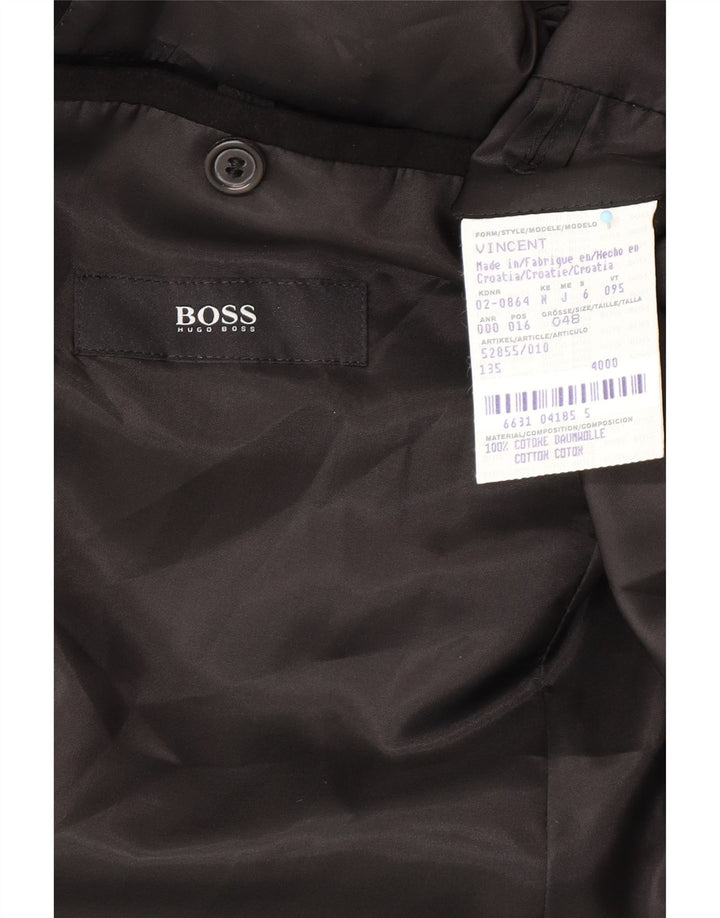 HUGO BOSS Ανδρικό τζάκετ σακάκι με 2 κουμπιά EU 48 Μεσαίο μαύρο βαμβακερό