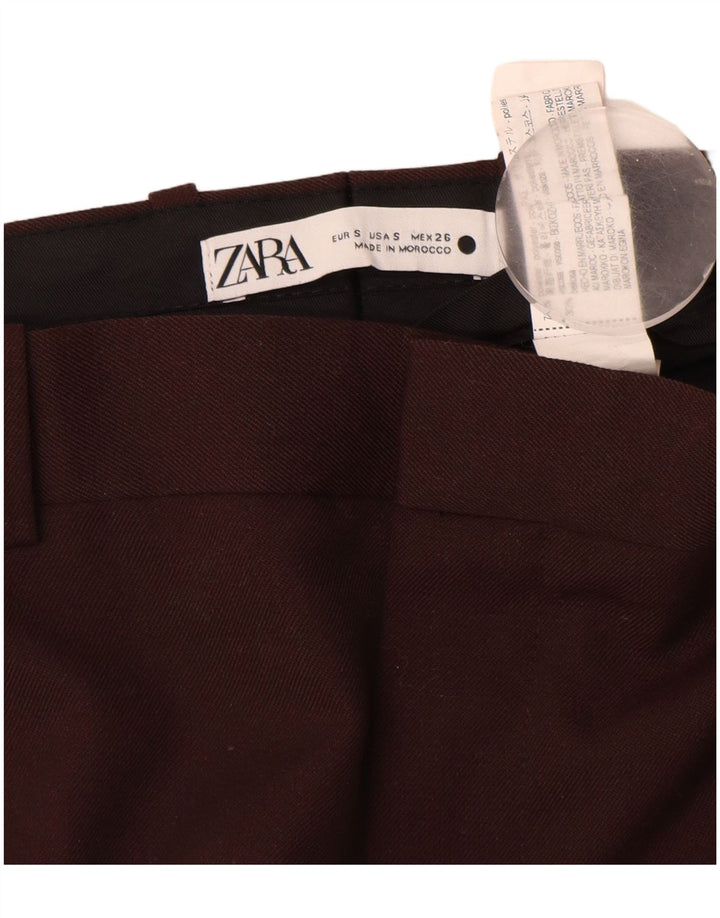 Zara Γυναικείο ίσιο παντελόνι Chino Small W26 L28 Brown Polyester