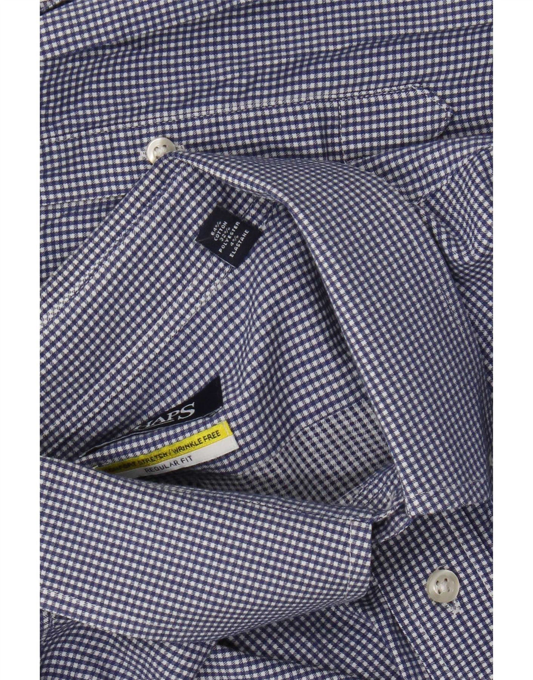 Ανδρικό πουκάμισο Chaps Regular Fit Size 18 2XL Blue Gingham Cotton