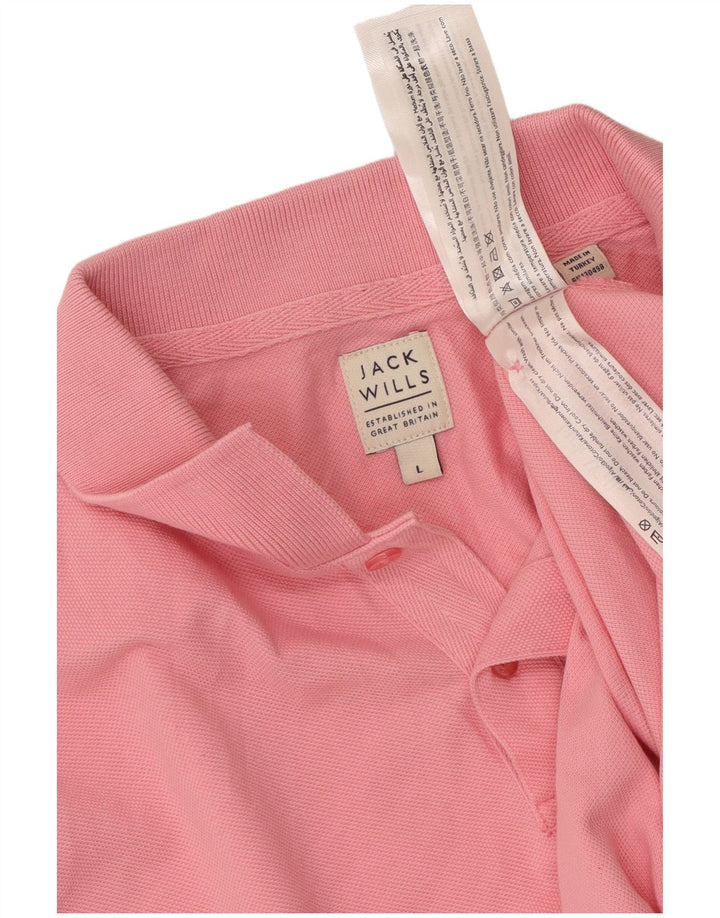 Ανδρικό πουκάμισο πόλο JACK WILLS μεγάλο ροζ βαμβακερό