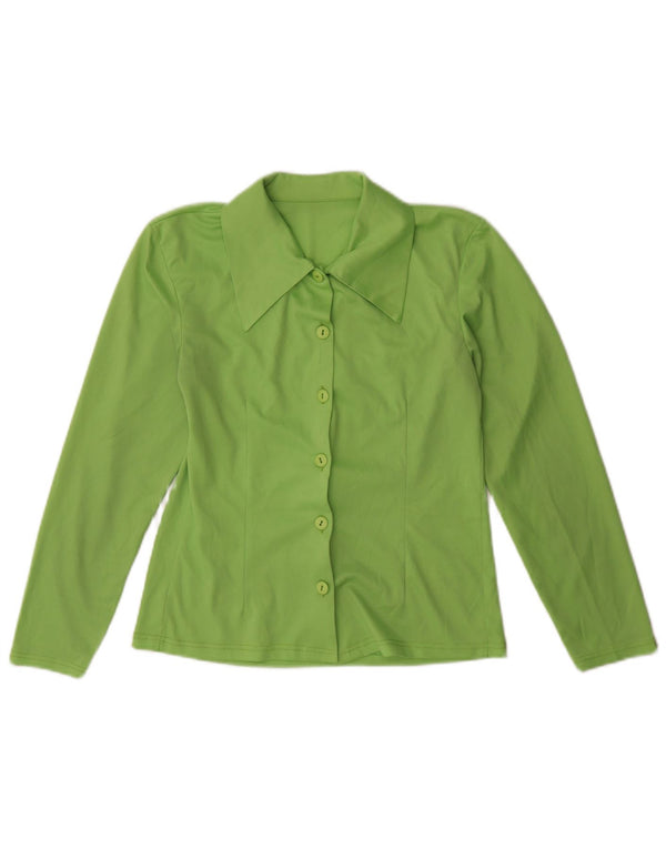 Vintage γυναικείο πουκάμισο μπλούζα UK 12 Medium Green