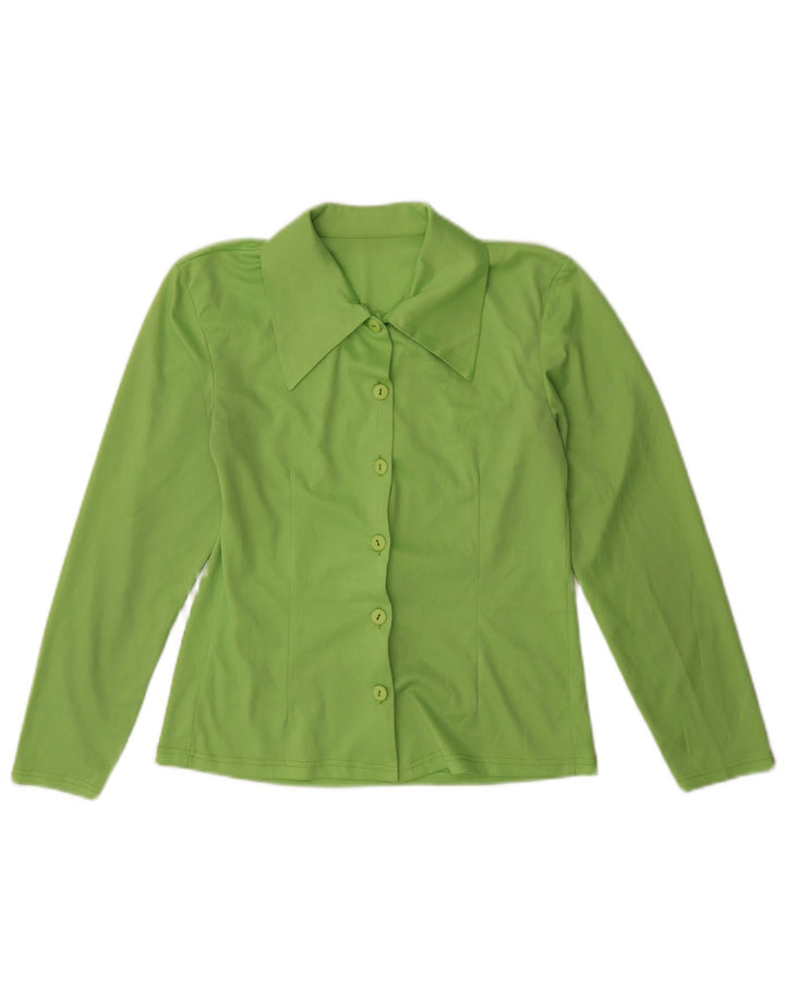 Vintage γυναικείο πουκάμισο μπλούζα UK 12 Medium Green