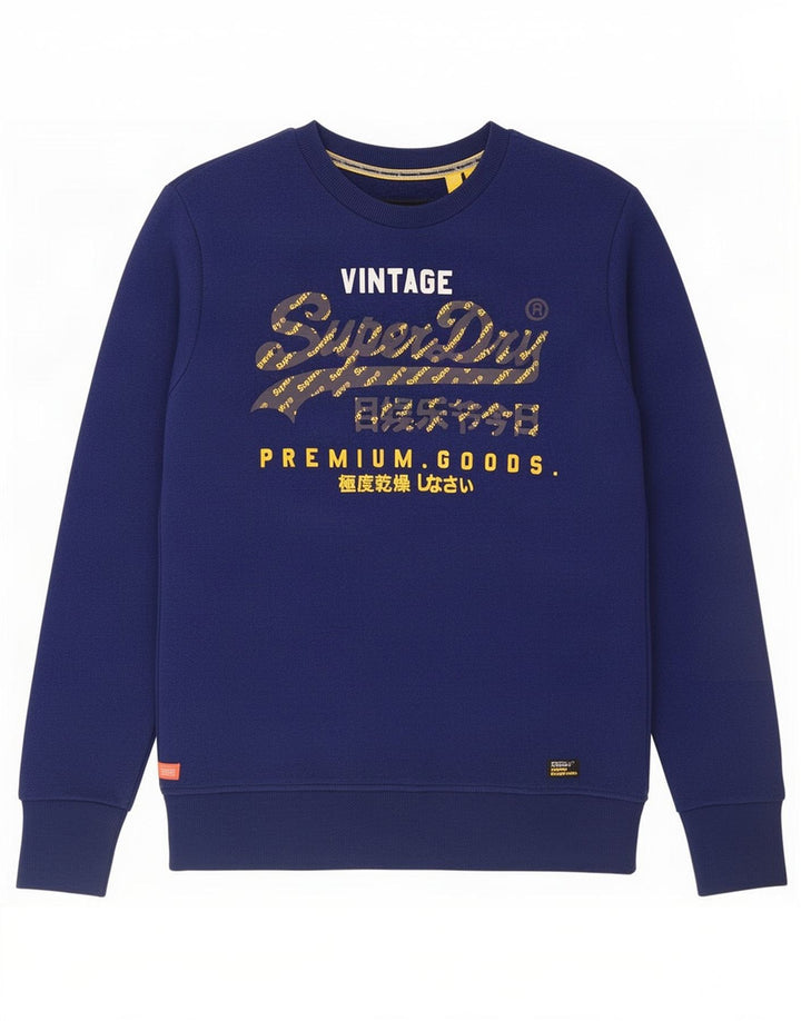 Ανδρικό γραφικό φούτερ Superdry Jumper Μεσαίο μπλε βαμβακερό