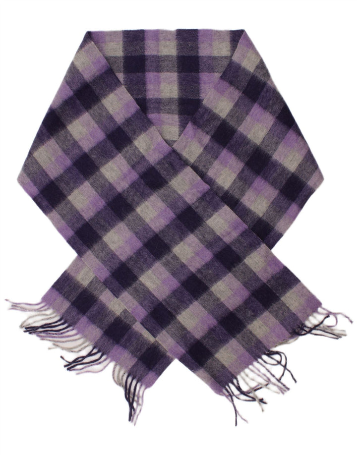 Γυναικείο ορθογώνιο κασκόλ Edinburgh One Size Purple Check Lambswool Classic