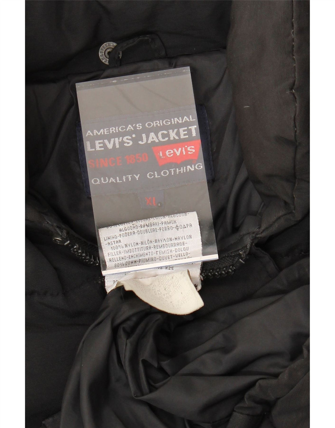 LEVI'S Mens Padded Jacket UK 42 XL Black Nylon Vintage Levi's and Second-Hand Levi's from Messina Hembry 