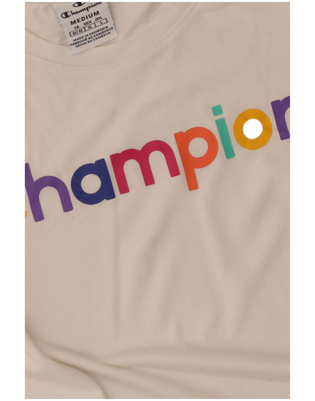 Champion Womens Graphic T-Shirt Top UK 12 Medium White Ride