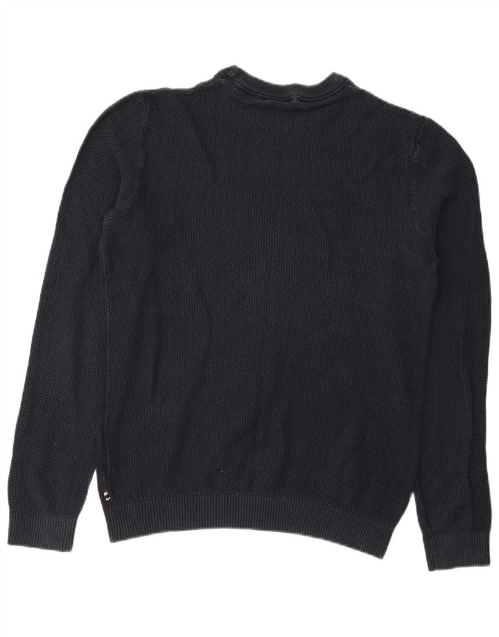 Jack & Jones Ανδρικό πουλόβερ με λαιμόκοψη μεσαίου μπλε βαμβακερό