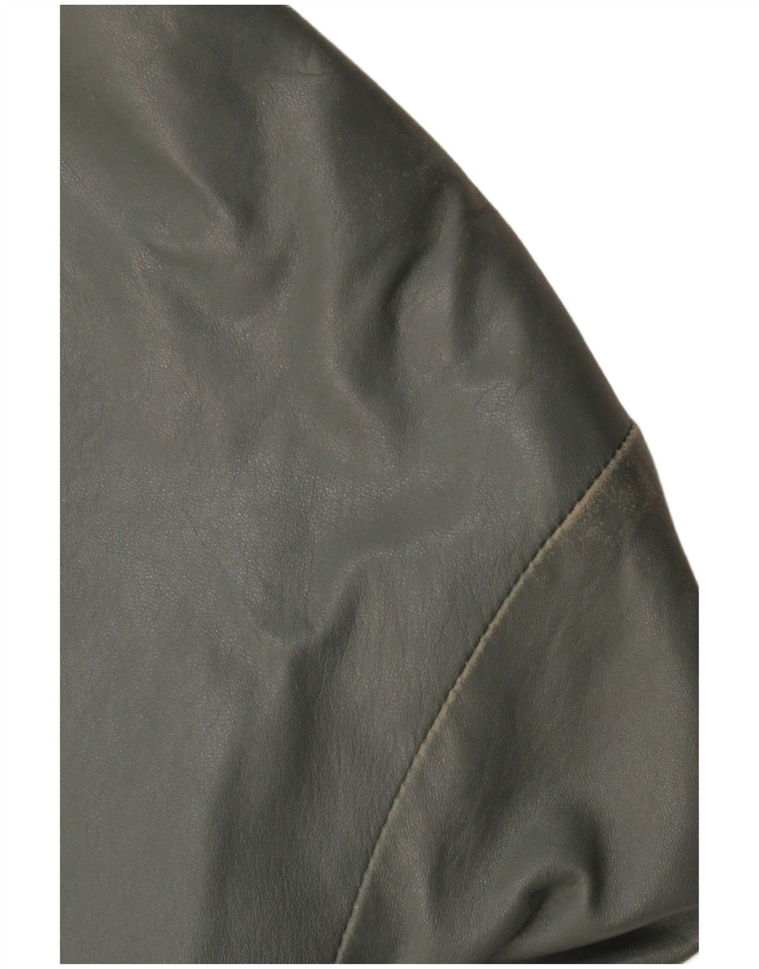 VINTAGE Γυναικείο Δερμάτινο Μπουφάν UK 12 Medium Grey Leather