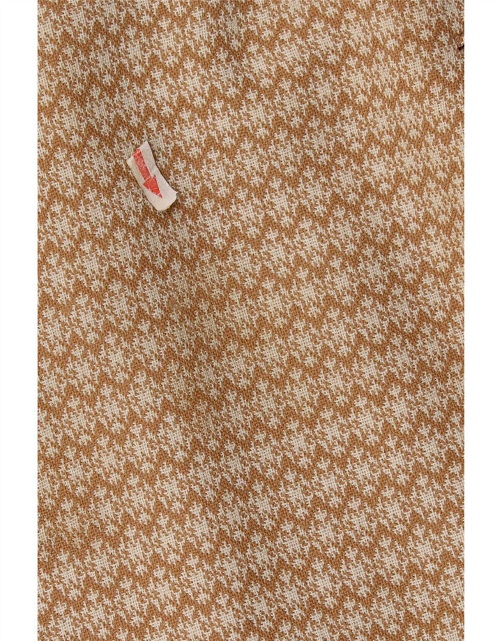Vintage γυναικείο πανωφόρι UK 10 Small Beige Geometric