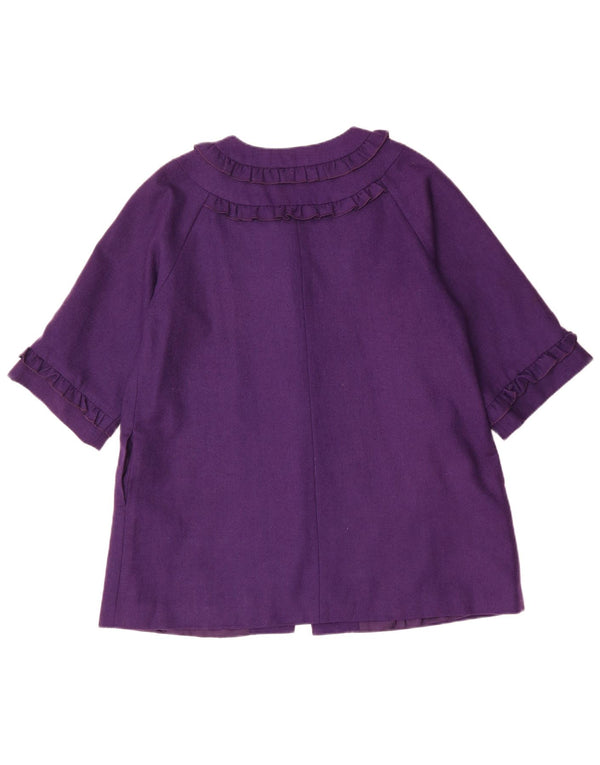 Darling γυναικείο 3/4 μανίκι 2 κουμπιά σακάκι μπλέιζερ UK 18 XL μωβ μαλλί