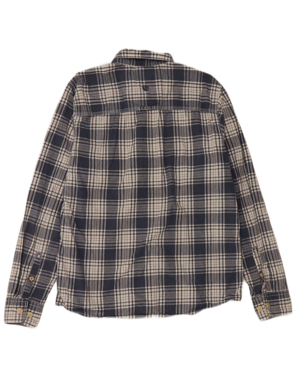 Fat Face Ανδρικό πουκάμισο Classic Fit Medium Navy Blue Check Cotton