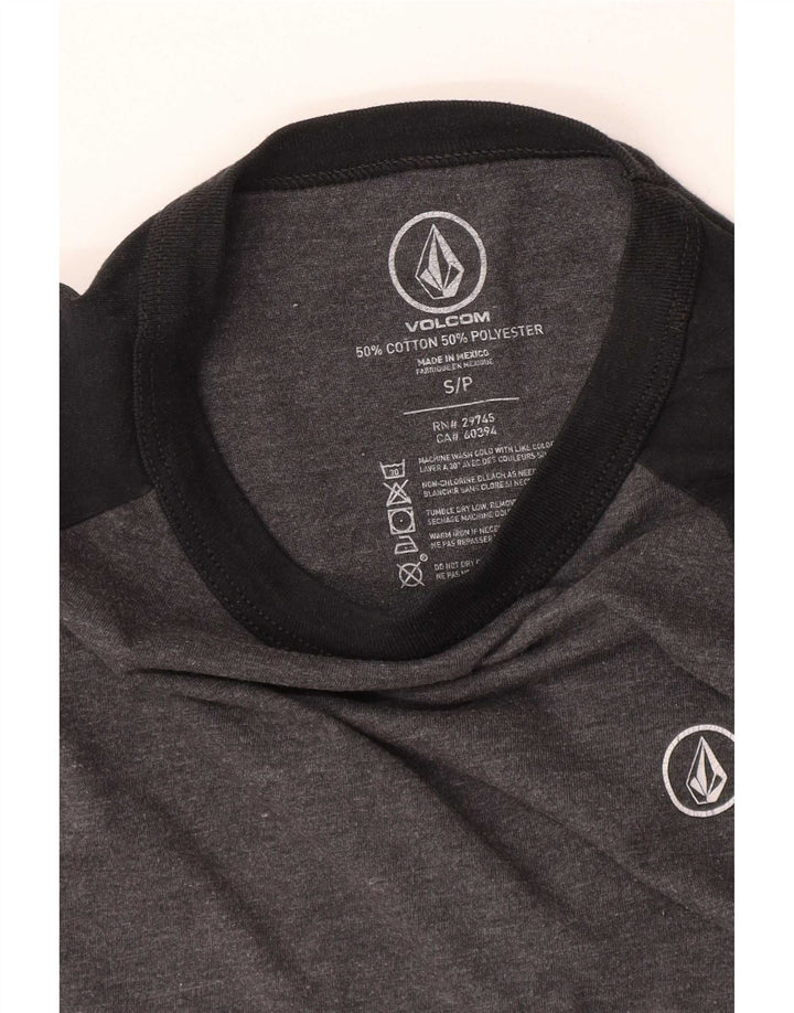 Volcom γυναικείο τοπ 3/4 μανίκι UK 10 Small Grey Colourblock βαμβακερό