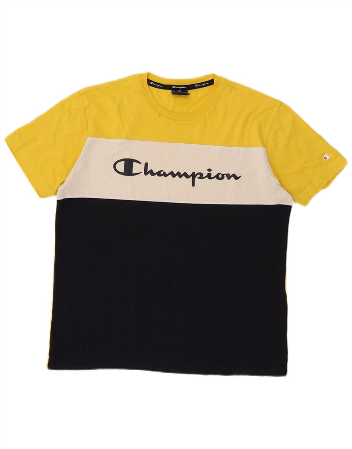 Ανδρικό γραφικό T-Shirt Champion Top Medium Black Colourblock