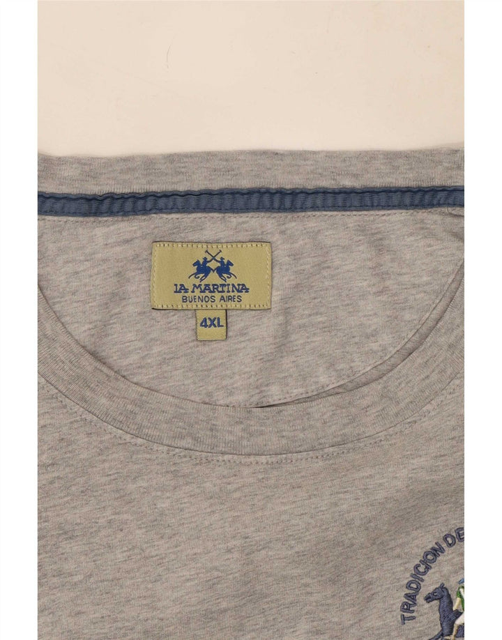 Ανδρικό T-Shirt La Martina Top 4XL με γκρι φλιτζάνια