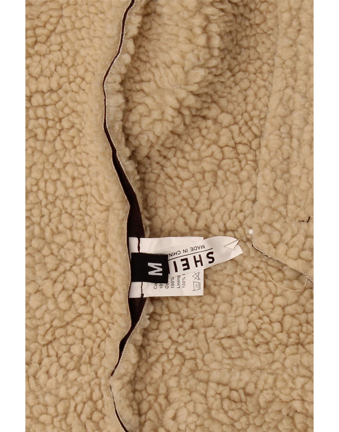 SHEIN Womens Sherpa Jacket UK 14 Medium Brown Polyester Vintage Shein and Second-Hand Shein from Messina Hembry 