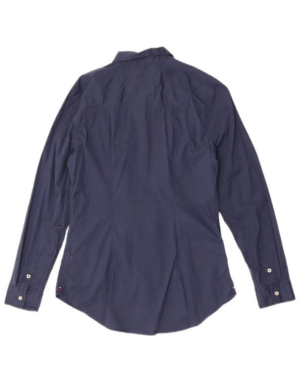 Tommy Hilfiger Γυναικείο πουκάμισο UK 14 Large Navy Blue από βαμβάκι