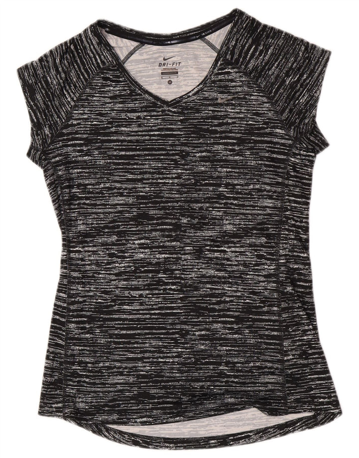 Γυναικείο μπλουζάκι Nike Dri Fit Top 12 μεσαίου μαύρου πολυεστέρα