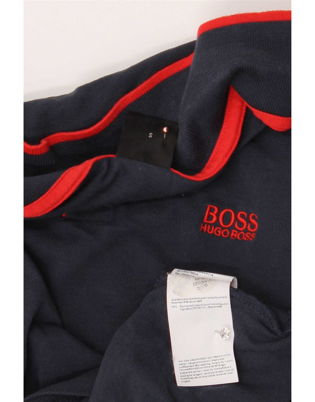 Ανδρικό μπλουζάκι πόλο Hugo Boss Μικρό μπλε ναυτικό βαμβακερό