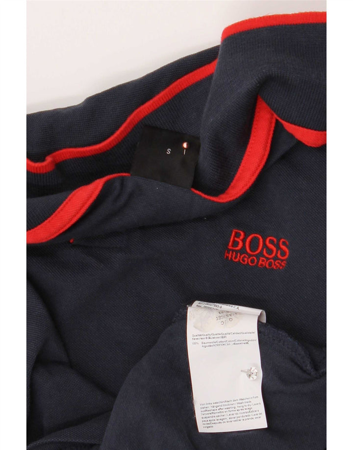 Ανδρικό μπλουζάκι πόλο Hugo Boss Μικρό μπλε ναυτικό βαμβακερό