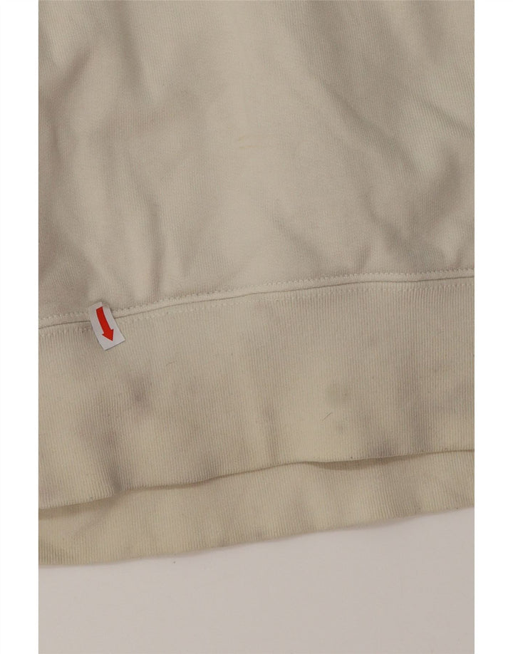 ADIDAS Γυναικείο φούτερ με κουκούλα UK 14 Βαμβακερό μεσαίο ανοιχτό λευκό