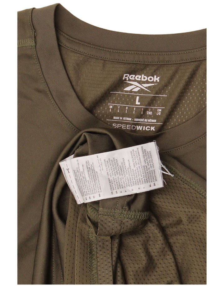 Ανδρικό T-Shirt Reebok Top Large Khaki Polyester