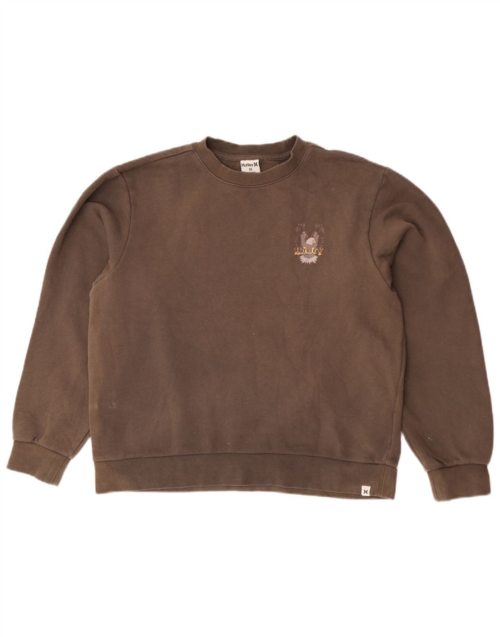Ανδρικό γραφικό φούτερ Hurley Jumper XS Καφέ βαμβακερό