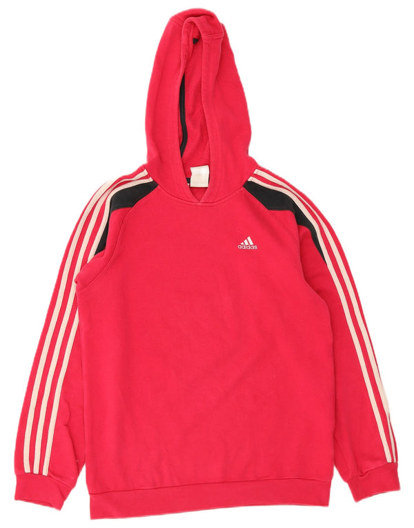 Adidas Girls Hoodie Jumper 13-14 ετών Κόκκινο βαμβακερό