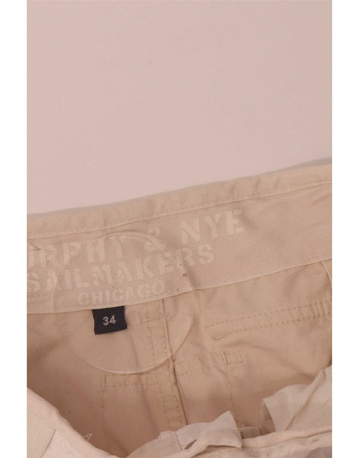 Murphy & Nye Mens Sailmakers Cargo Παντελόνι W34 L28 White Colourblock