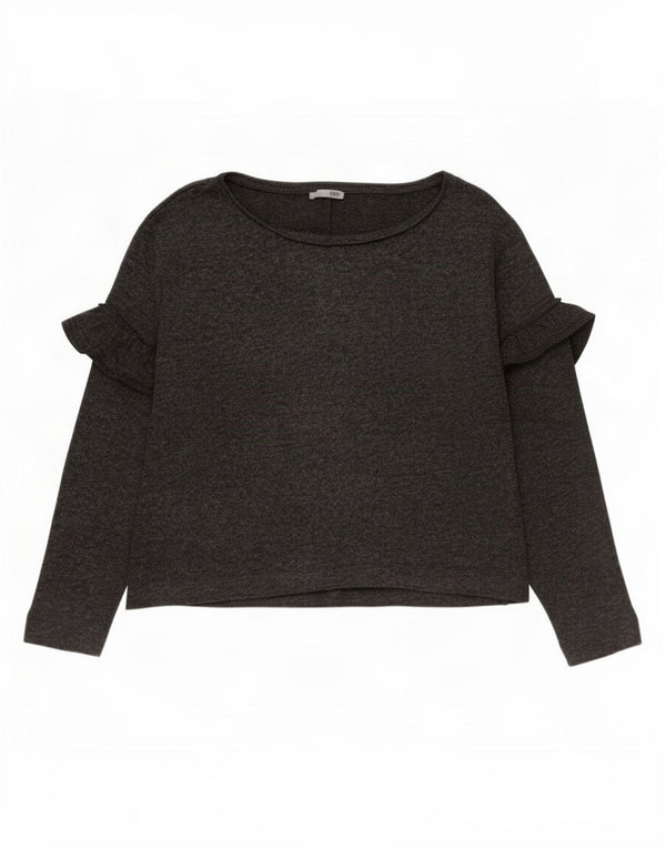 Zara Womens Top Long Sleeve UK 14 Medium Grey