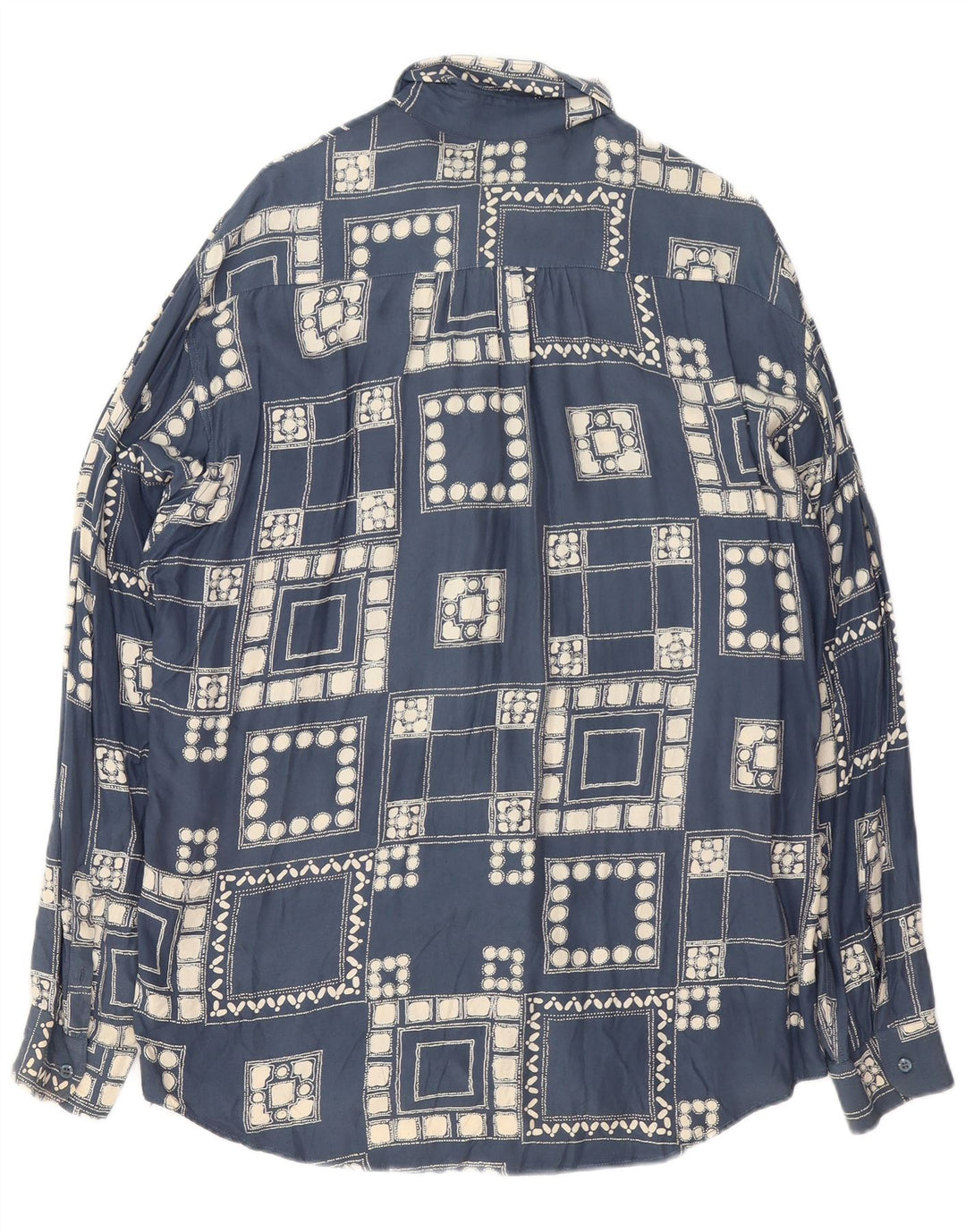 Ανδρικό πουκάμισο VINTAGE Μεγάλο Navy Blue γεωμετρικό