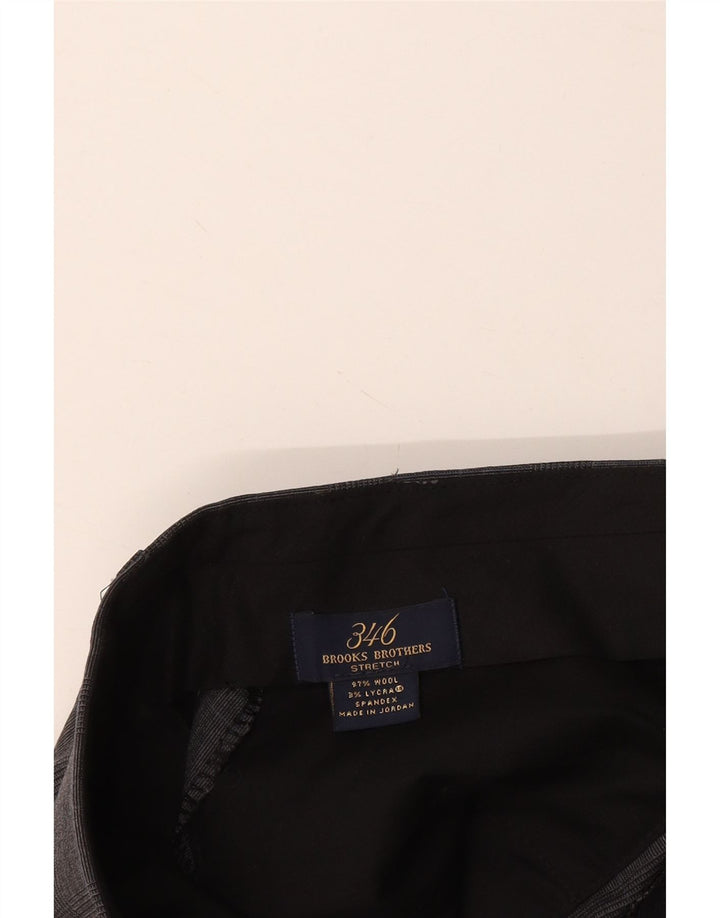 Brooks Brothers Ανδρικό 346 ίσιο παντελόνι W36 L31 Grey Check Wool